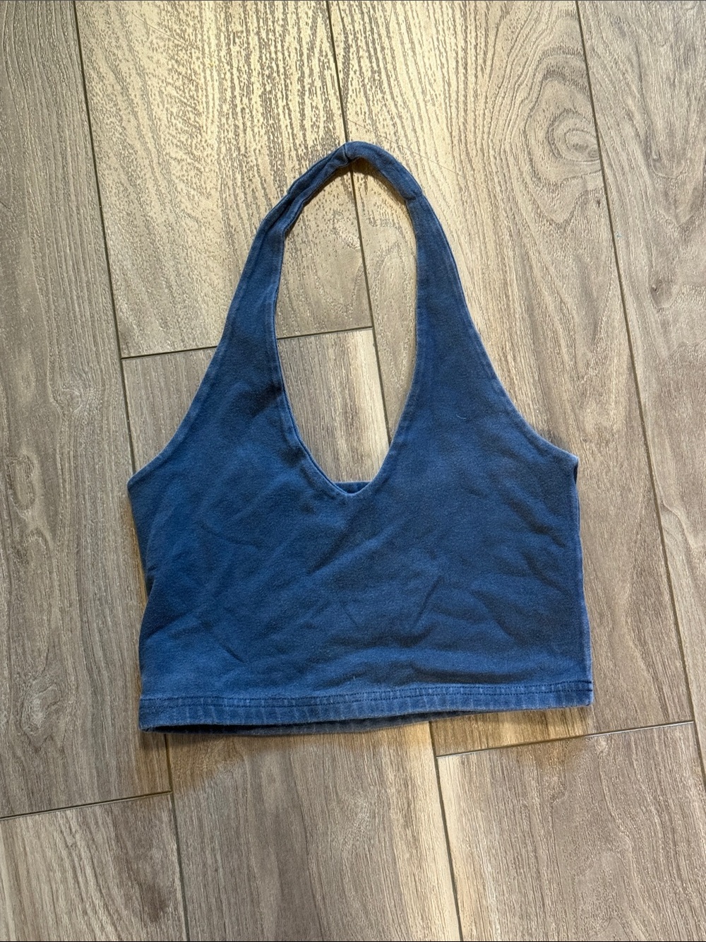 Brandy Melville Navy Blue Halter Crop Top